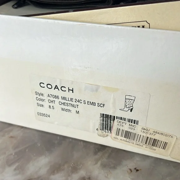 Coach Leather Tall Boots - Picture 5 of 7